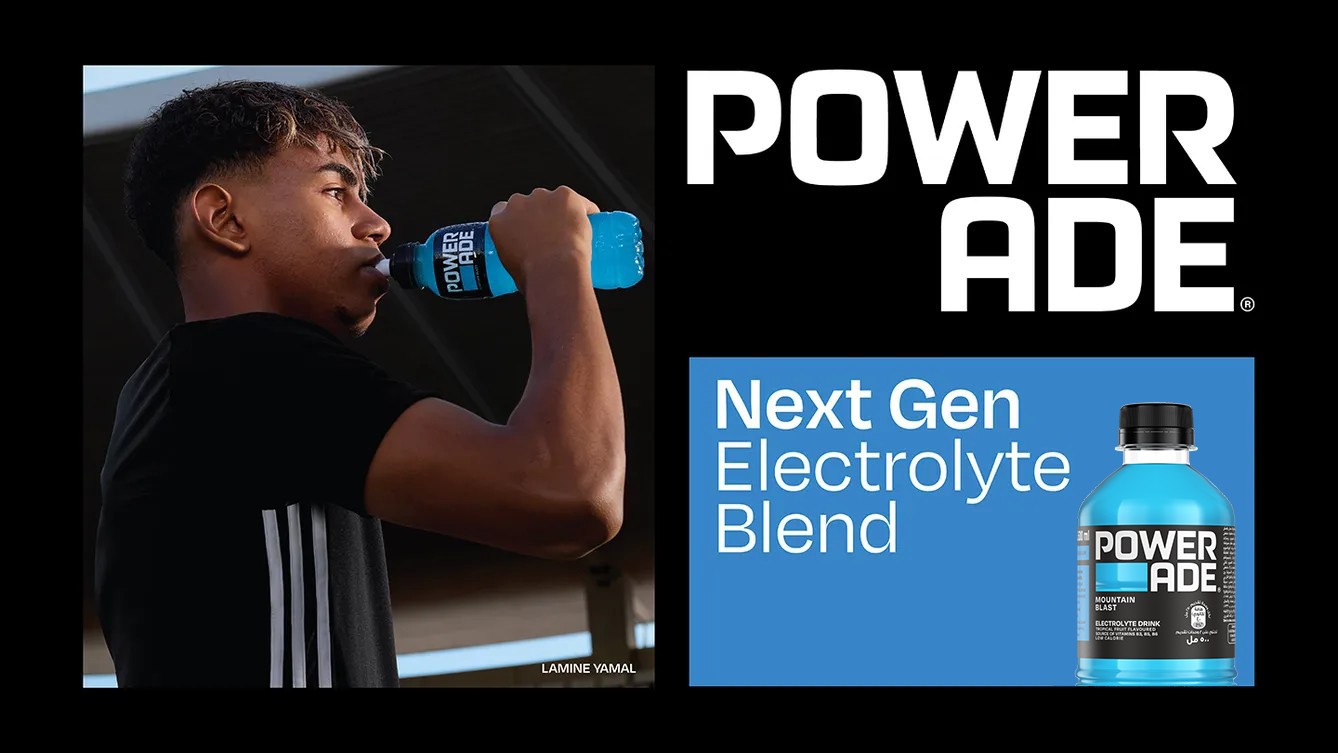 Man drinking powerade