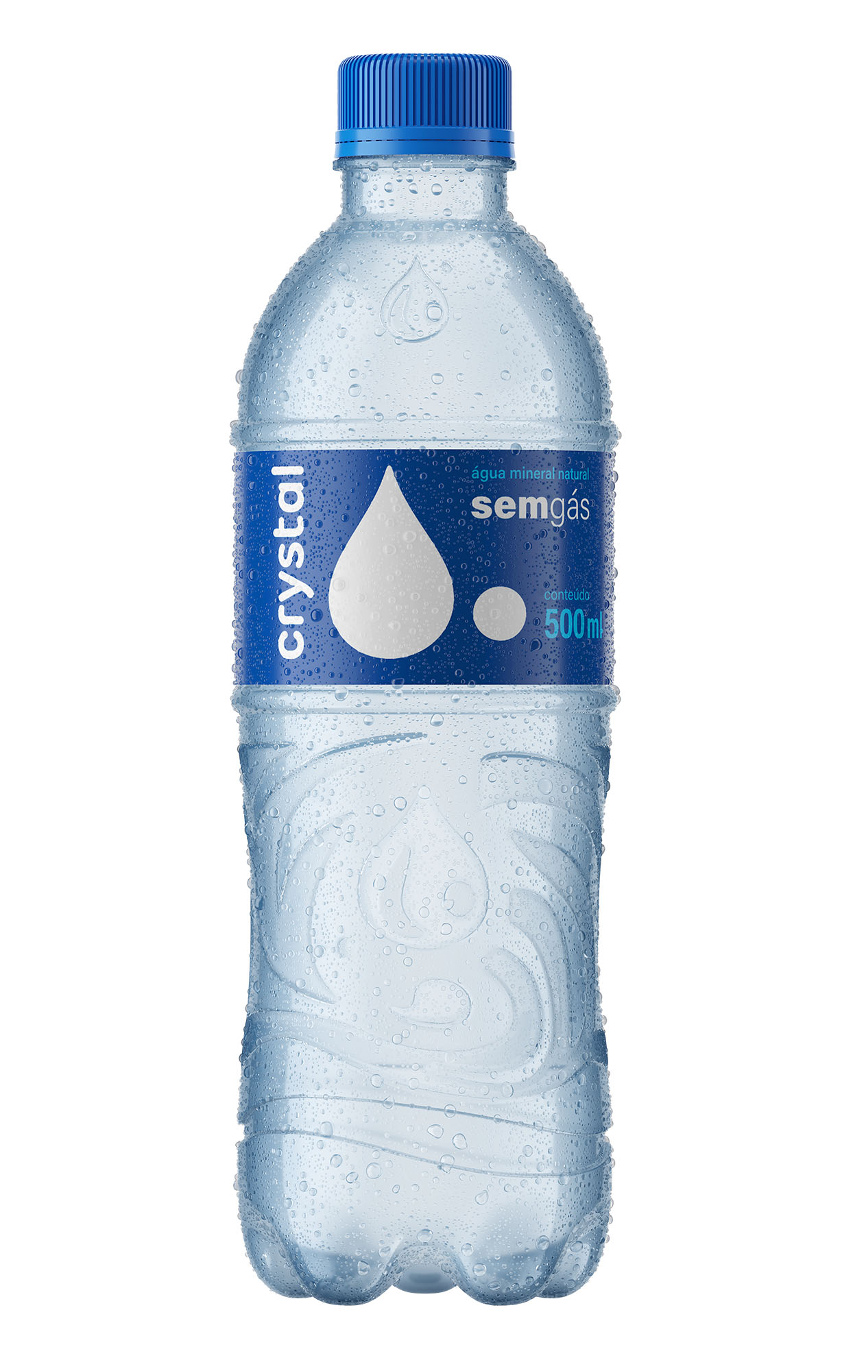 Uma garrafa de água Crystal sem gás.