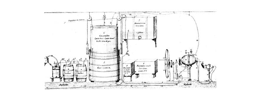 Схема старога абсталявання для вытворчасці напояў