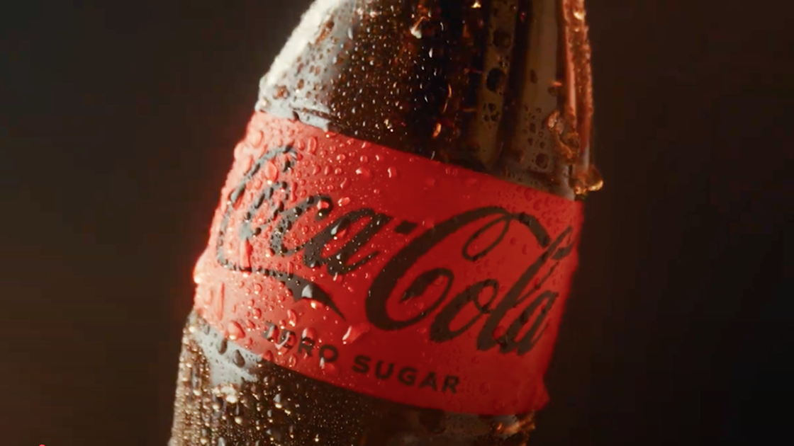 A bottle of Coca-Cola Zero Sugar