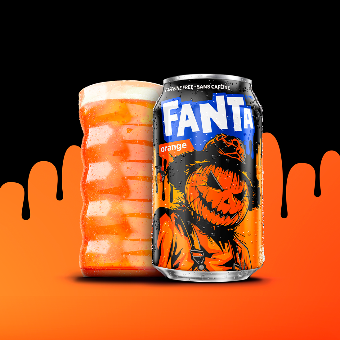 Limited‑edition Fanta Orange can featuring a Fanta Halloween character.