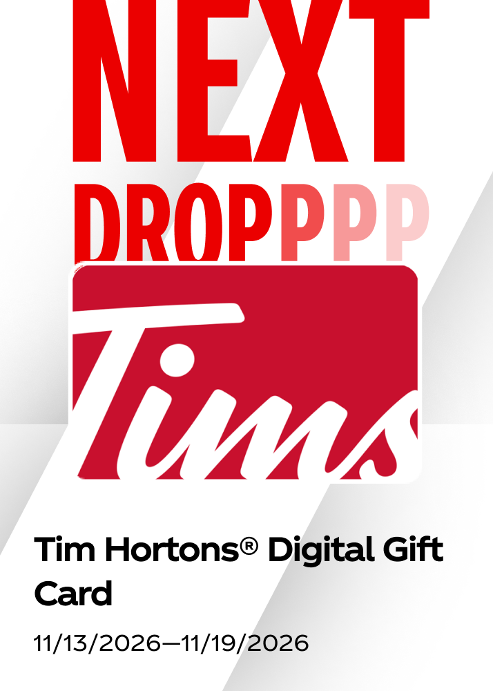 Upcoming Coca-Cola promo drop tile for a Tim Hortons digital gift card, available November 13 through November 19.