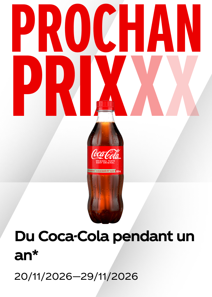 Tuile promotionnelle d'automne pour le prochain prix : du Coca-Cola pendant un an.