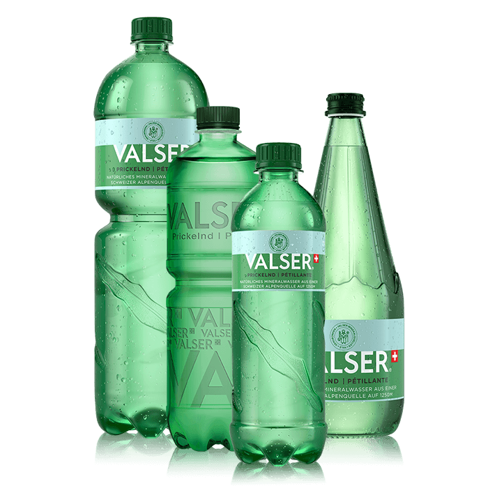 Quatre bouteilles de Valser