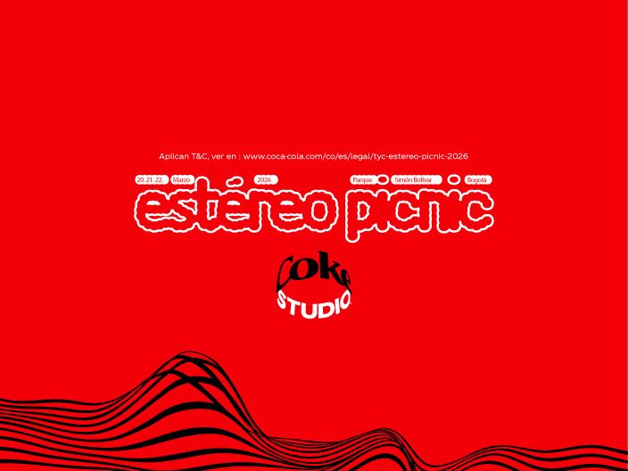 Logo de Coke Studio sobre un fondo negro con lineas rojo