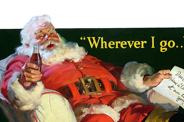 Père Noël buvant du Coca‑Cola