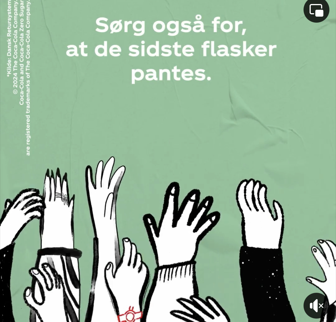 Illustrerede hænder på grøn baggrund