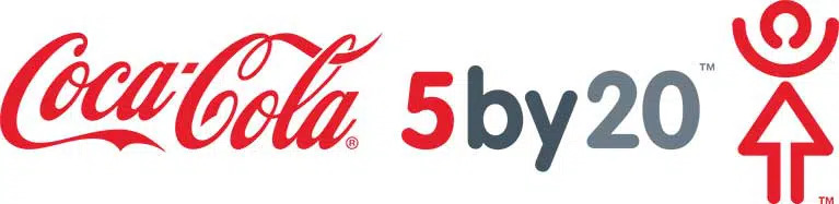 Coca-Cola 5by20 programmi logo naiste ettevõtluse ja võimestamise toetuseks.