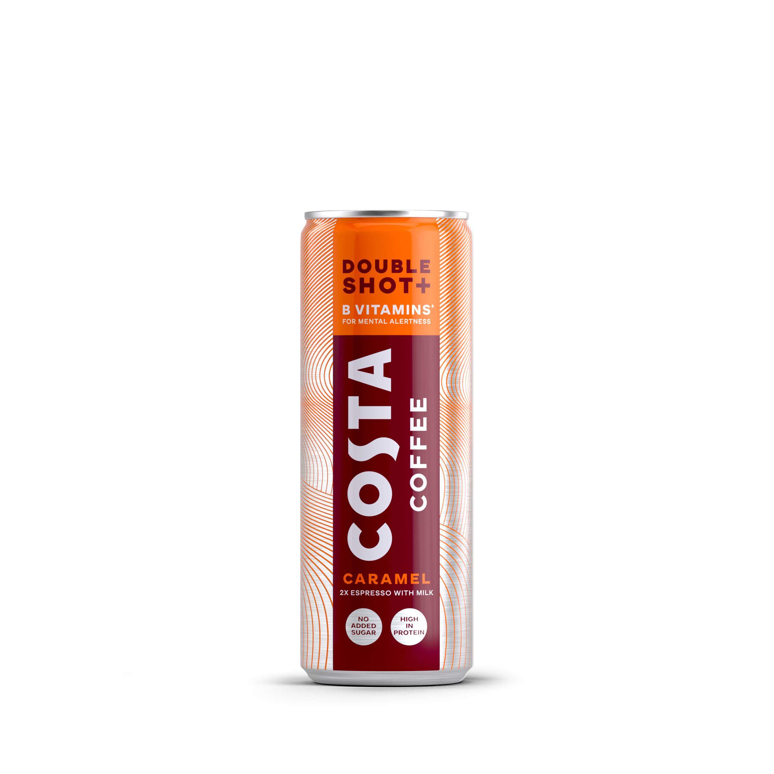 Costa Coffee Ready-to-Drink Double-shot+ can on white background.