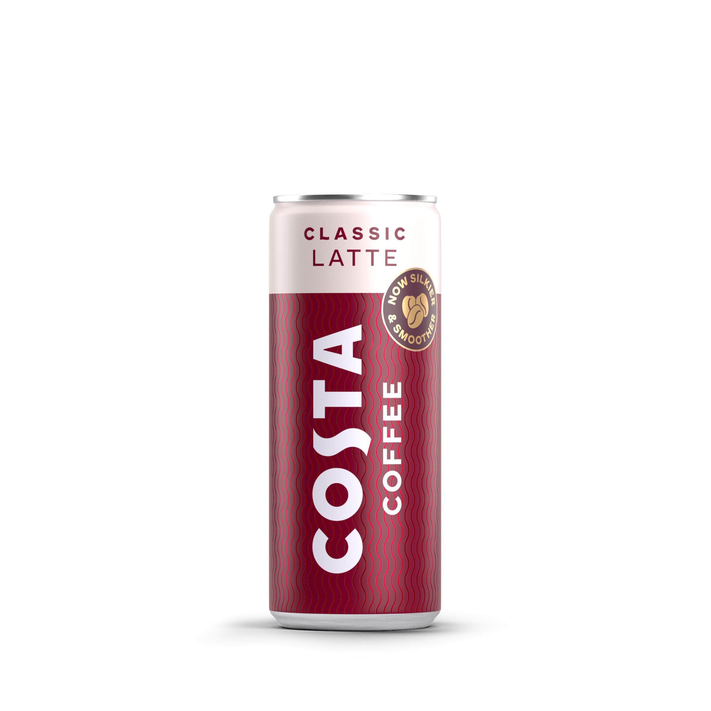 Costa Coffee Ready-to-Drink Latte can on white background.
