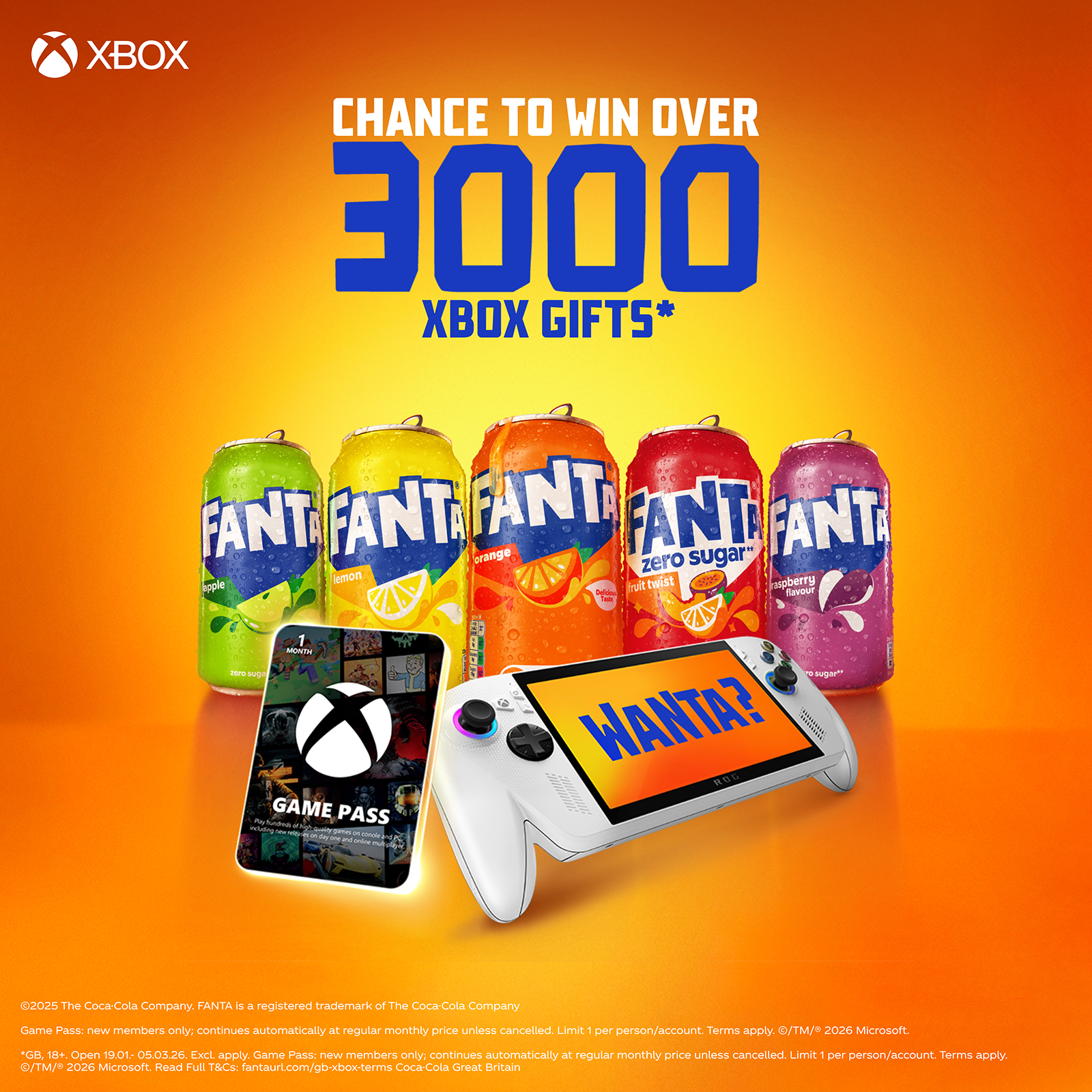 Fanta cans with Xbox gifts promotion