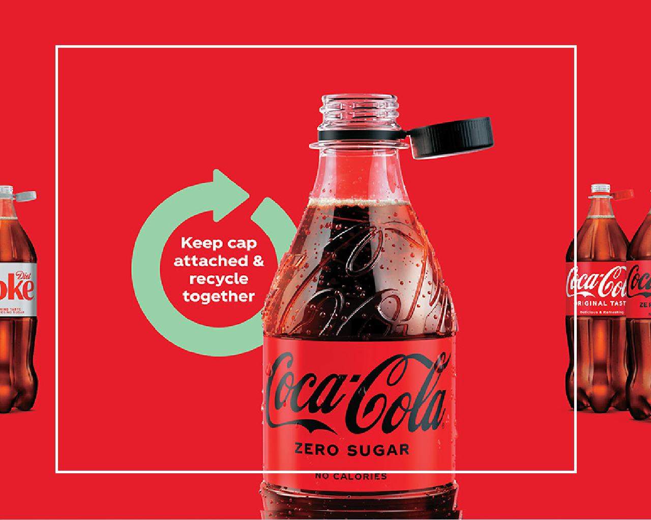 Attached bottle caps