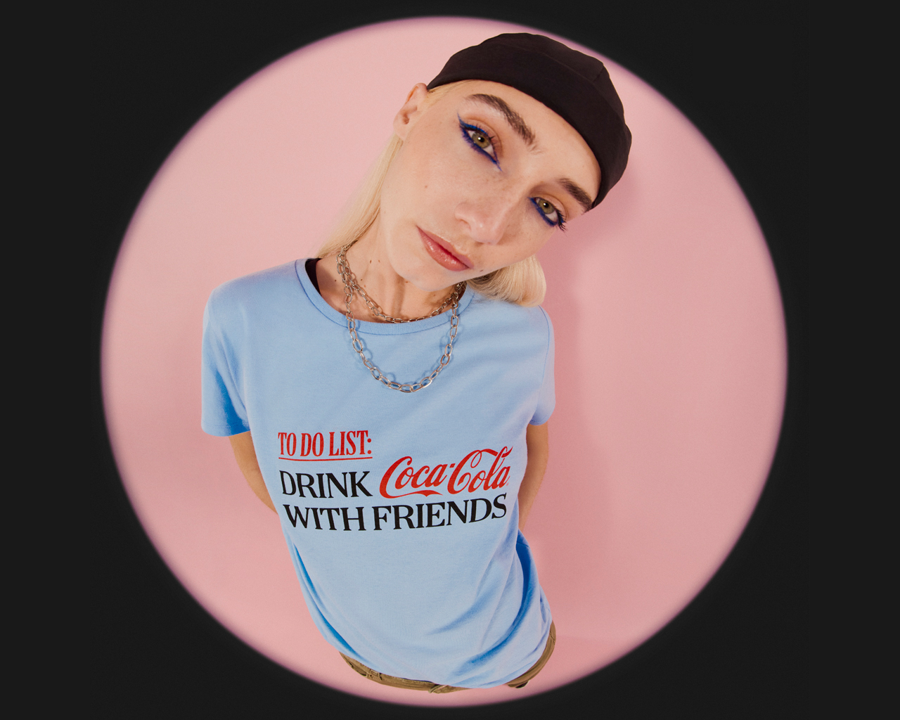 Cool girl with Coca-Cola t-shirt
