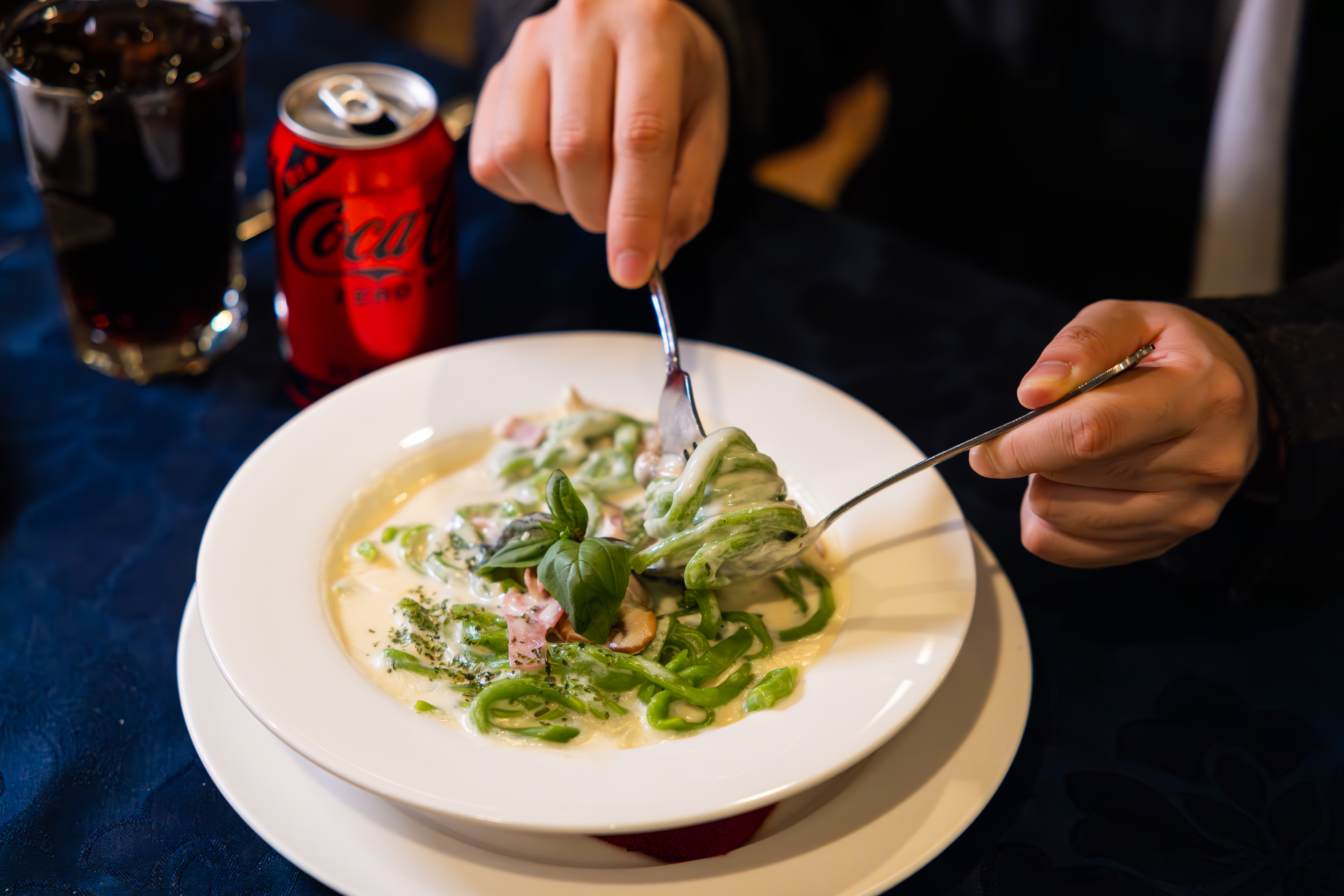 라칸티나의 대표메뉴 딸리아뗄레 라 칸티나와 코카-콜라 제로