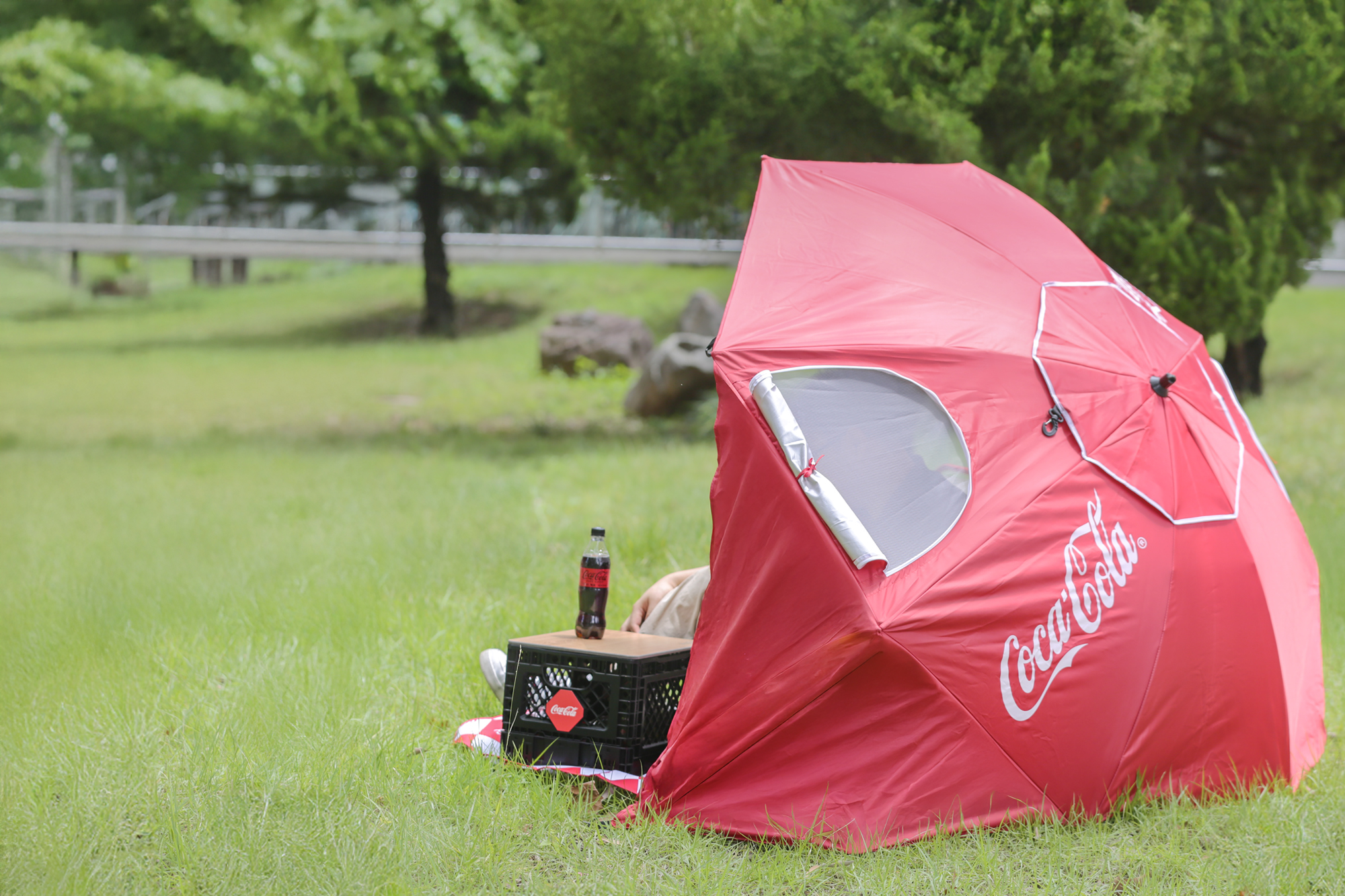 원더플 시즌 6 미션을 완료하면 주어지는 코카-콜라 원더플 우산 텐트 이미지