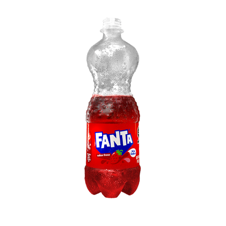 Botella de Fanta sabor Fresa.