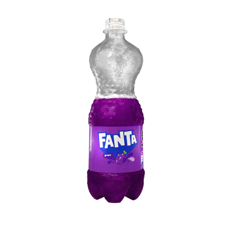 Botella de Fanta sabor Uva.