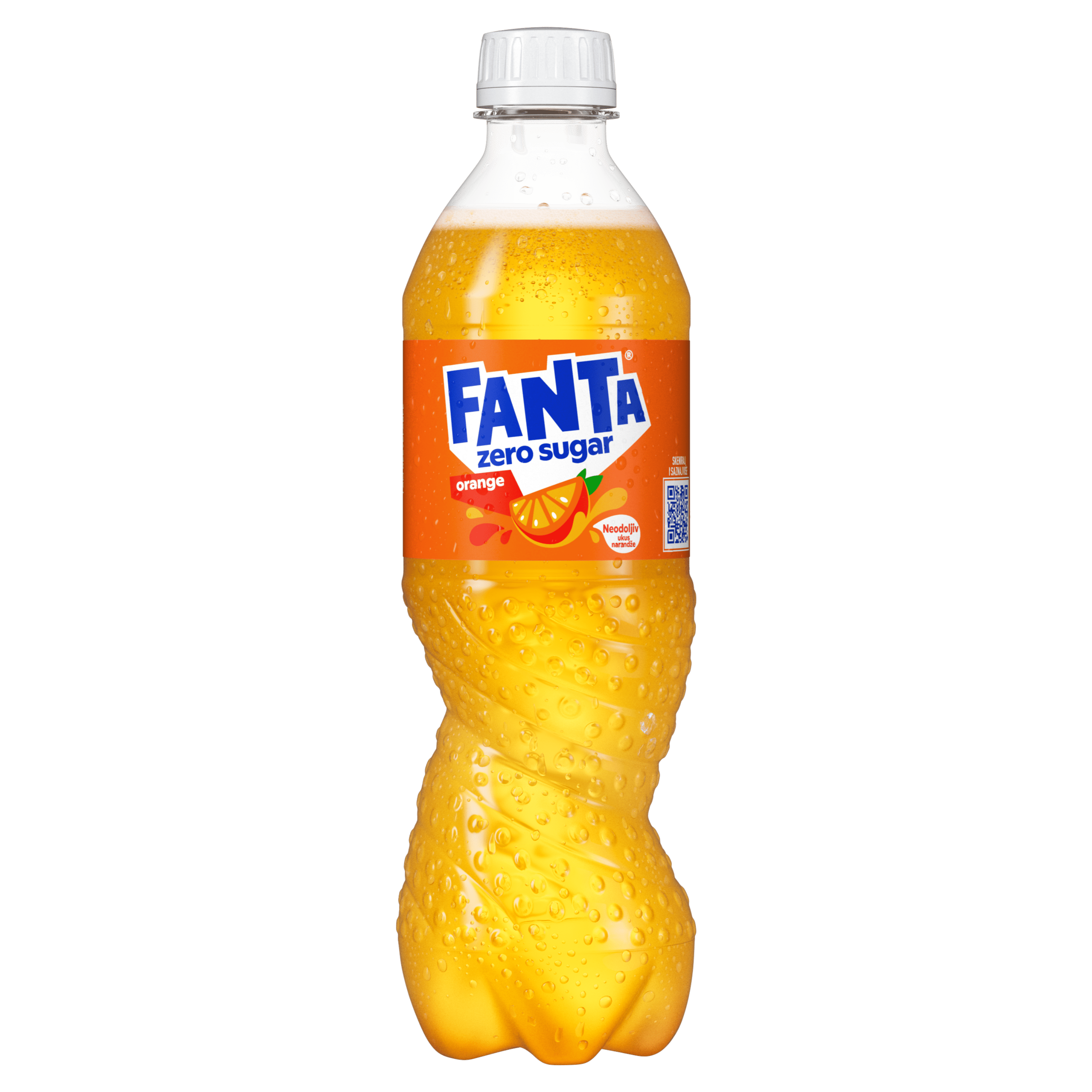 fanta zero sugar flašica sa belom pozadinom