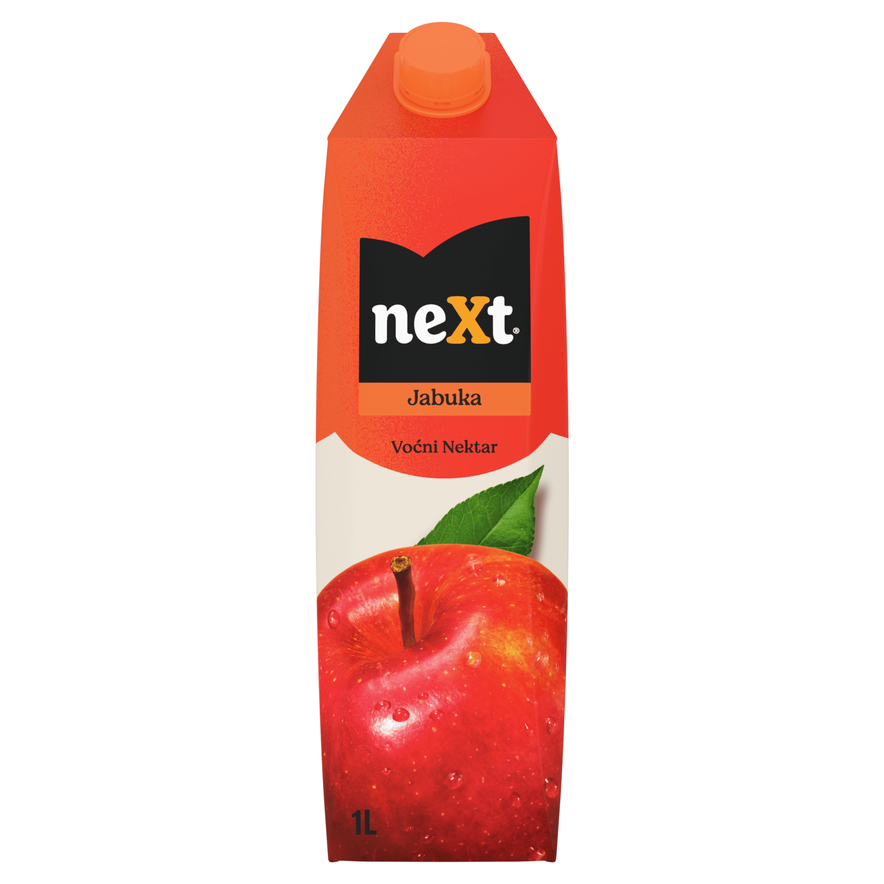 neXt jabuka sok sa belom pozadinom