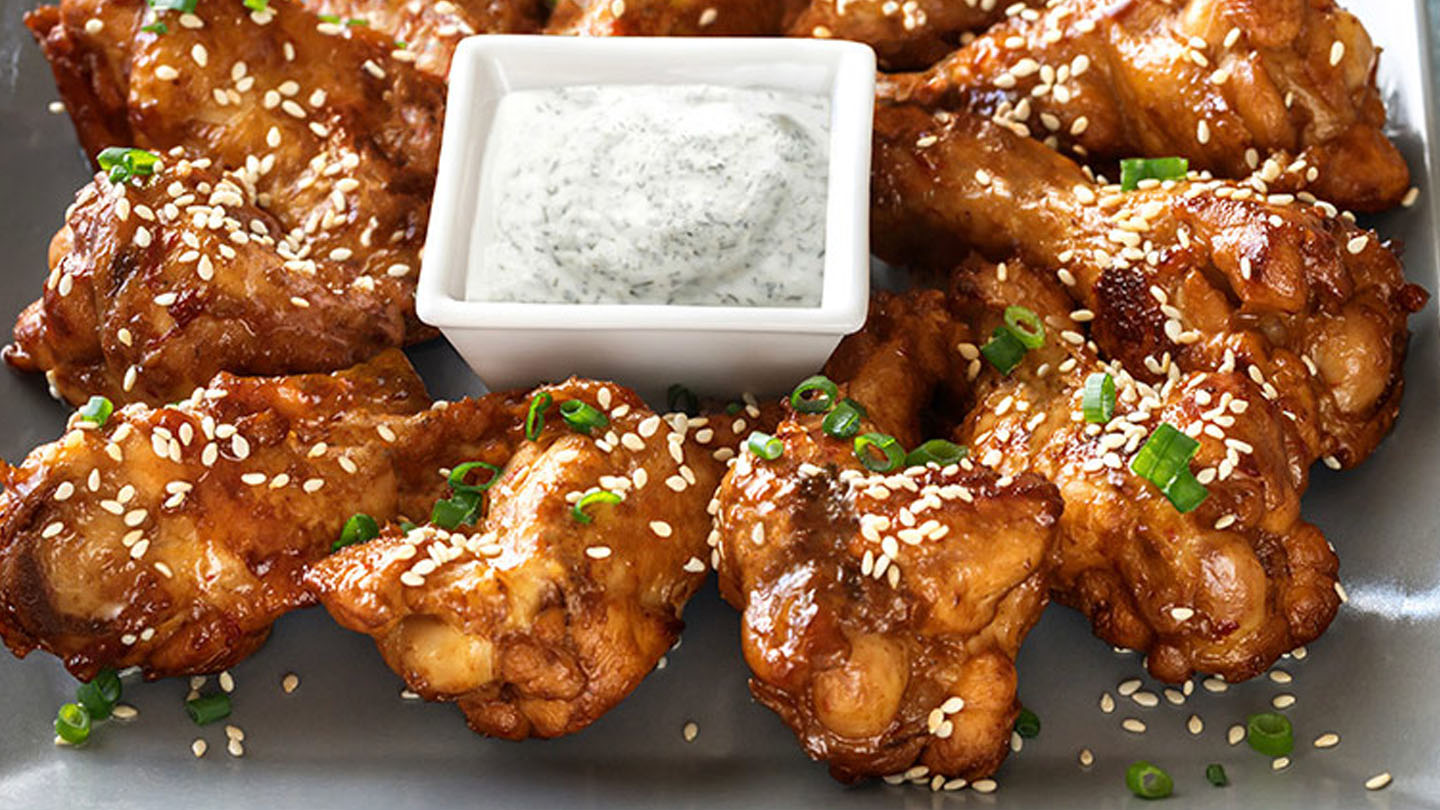 O portion of Simply Orange® Spice Wings