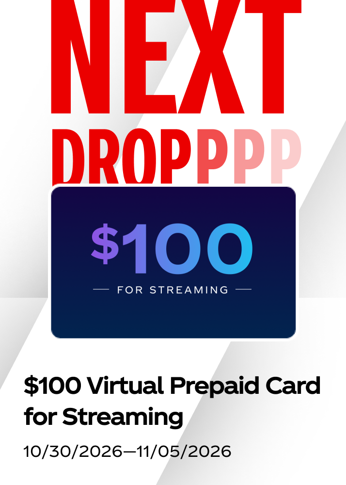 Upcoming drop for a 100-dollar streaming prepaid card in the Coca-Cola fall hockey promo, October 30 to November 5.