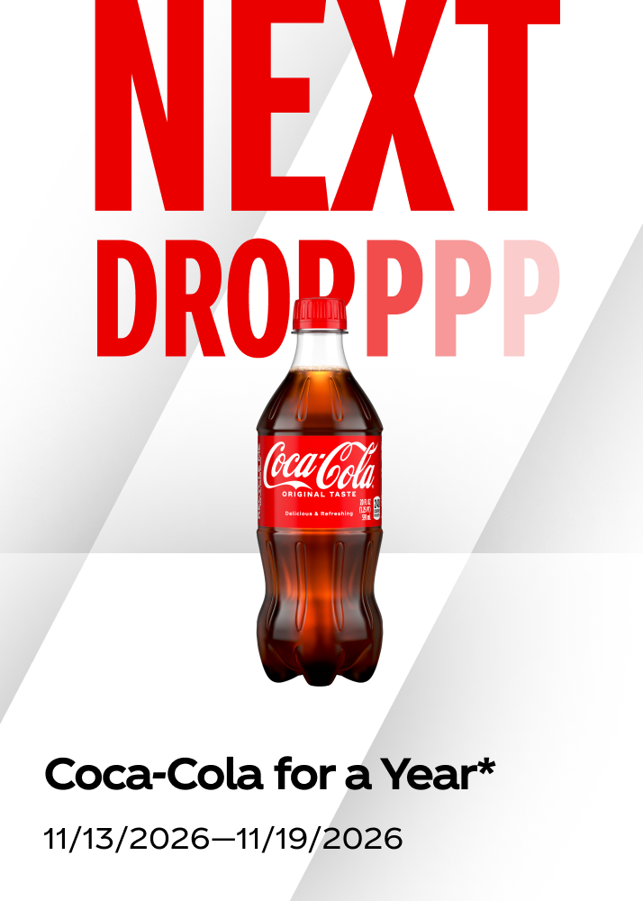 Next drop featuring Coca-Cola for a year in the fall hockey sweepstakes, running November 13 to 19.