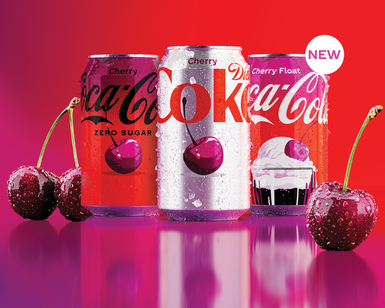 cans of coca-cola cherry float 